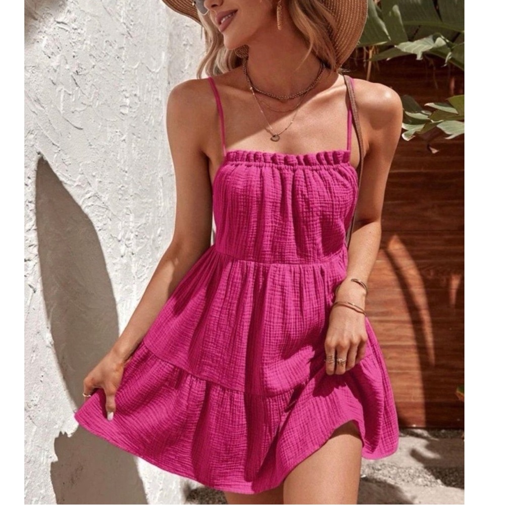 pink flowy summer dress